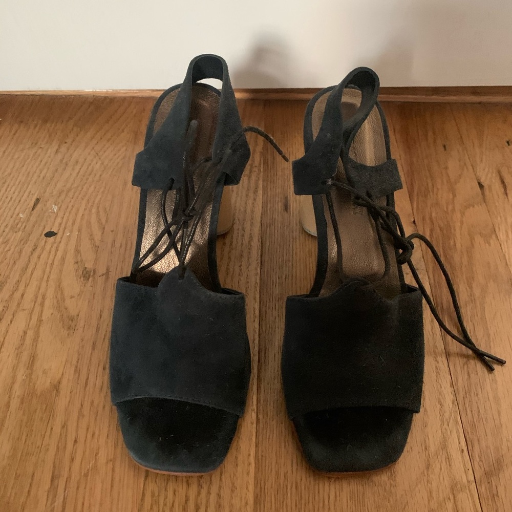 Blue Suede Heeled sandals